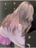 ハイトーン ブリーチ ダブルカラー ピンクベージュ ベージュ