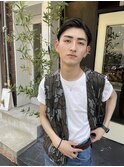 スーツツーブロックマッシュモテる黒髪流行