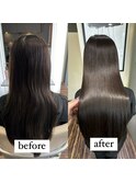 酸性ストレート+髪質改善トリートメント