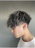 縦落ちツイスパホワイトメッシュ