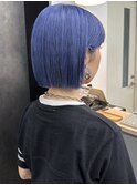 【GEEKS渋谷】切りっぱなしボブ/初ブリーチ/ラベンダーブルー/夏