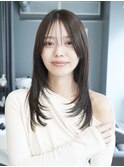 ハイレイヤー/ミディアム・ロング/20代/顔周り/ブラウンベージュ