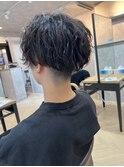 スパイキーショート/ブルーブラック/フェザーパーマ