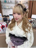 ハーフツインヘアセット