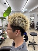 ハイトーン×スパイキー[津田沼駅/Men's/メンズカット/パーマ]