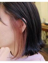 アサヒ(ASAHi) 切りっぱなしボブ ピンクインナーカラー