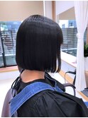 切りっぱなしボブでお手入れもラクに☆