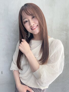 アイティーバイアルバム 八王子店(IT by ALBUM) ツヤロング_斜めバンググレージュカラーシルキーベージュ_9142