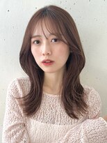 ヘアラウンジ ビーチ 青山 外苑前(hair lounge BEACH) 柔らかピンクベージュ外ハネミディアムくびれヘア