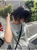 こっくりカラーとパラパラぱつっとボブ