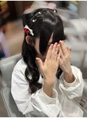ねこ耳ハーフアップ