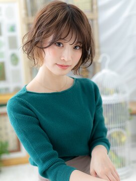 カバーヘア ブリス 志木南口駅前店(COVER HAIR bliss) イヤリングカラー韓国風ゆるふわボブパーマh4志木20代30代40代!