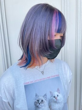 シャルティア 岩国(SHALLTIA) ハイトーン/デザインカラー/ウルフカット/寒色系カラー/個性的