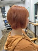 ボブスタイル×オレンジカラー