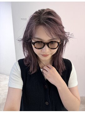 ナヌーク ダイカンヤマ(nanuk daikanyama) ブリーチカラーダブルカラーラベンダーベージュレイヤーベージュ