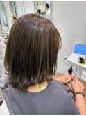ハイライトを入れたオリーブカラー