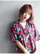 エヌ(N) 波ウェーブボブ×ピンクベージュ