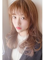 07 バイアフロート(by afloat)&nbsp;前髪ココアブラウン大人かわいいフリンジウェーブデジタルパーマ