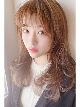 ゼロナナ バイ アフロート(07 by afloat) 前髪ココアブラウン大人かわいいフリンジウェーブデジタルパーマ