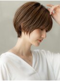 ヌーディカラー/小顔ヘア/大人ボブ／丸みショート／渋谷