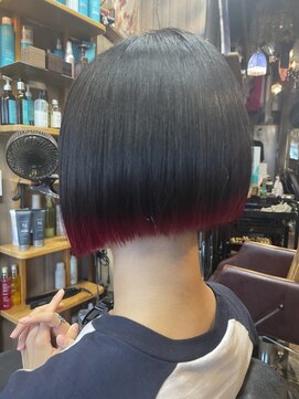 オーバーキャプテンネイキッド(OVER CAPTAIN NAKED) ダブルカラー裾ピンクカラー