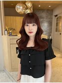 【ふうかすたいる】ワインレッド×韓国ヘア