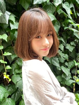 ノク(nok) 韓国風ボブタンバルモリアッシュブラウン_グレーベージュ