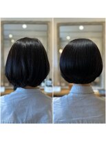 ハッコ(hacco) 艶髪ボブ/アッシュブラック/フレンチカジュアル/内巻き