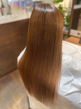ノンダメージサロン 鹿児島谷山店の写真/【ノンダメージサロン直営店】毛先まで潤いのある【絹髪】驚きの仕上がりに◎縮毛矯正/ストレート/髪質改善