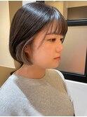 シルバーイヤリングカラー×小顔ネビージュ×デザインカラー