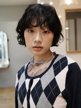 ガーランド (Garland) ぱつっと切りっぱなしボブニュアンスパーマフレンチガーリー原宿