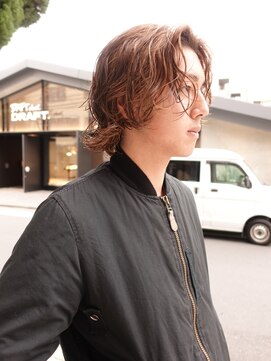 ノラジャーニー(NORA Journey) メンズボブウルフメンズミディアムレイヤーカットメンズウルフ