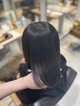 ヘアーメイクブランニュー セントラル 西大寺店(hair make Brand new central) 地毛も透明感ミディアムボブ髪質改善カラー10代20代30代