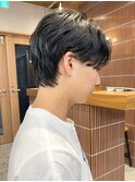 調布メンズパーマセンターパートフェザーパーマニュアンスパーマ