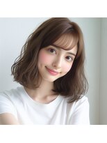 ヘアーズ ベリー 住道店(hairs BERRY)&nbsp;くびれミディ韓国風ヘアレイヤーカット小顔風ミディアムレイヤー