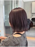 <ゲスト>ブリなしダブル、カシスラベンダー x 切りっぱなしボブ
