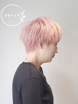 パーチ(perch) マッシュショート×ブリーチを重ねて育てるホワイトピンク