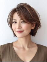 Heart's美人設計と白髪ぼかし専門店 青山表参道店 脱白髪染め/ショートヘア【ハーツ】&nbsp;白髪ぼかし脱白髪染め似合わせショートボブ40代50代60代