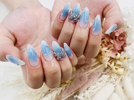 ☆ブルーチックネイル☆