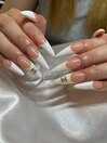 ロングスカルプ　白フレンチ
