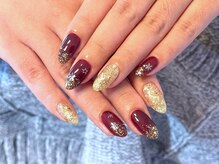 パダアット ヴァラネイル 天神南店(PADA at VALLANAIL)/冬ネイル/ボルドー/大人デザイン