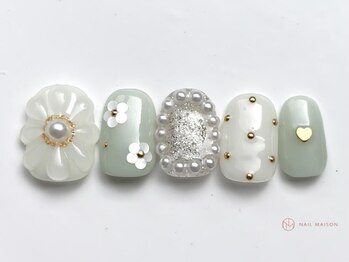 グリーンぷっくりお花￥7800