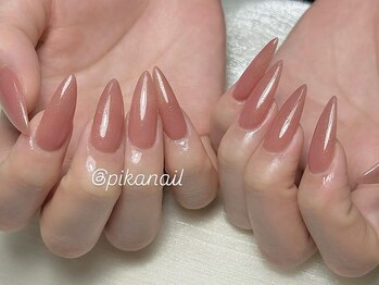 ピカネイル 上野 御徒町(Pika Nail)/ピンクキラキラチップ可愛い