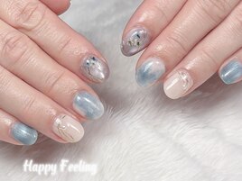 押し花ネイル＆ニュアンス