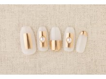 ヴァンネイル(VINGT NAIL nail&eye beauty)/シンプルミラーオフィスネイル