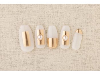 ヴァンネイル(VINGT NAIL nail&eye beauty)/シンプルミラーオフィスネイル