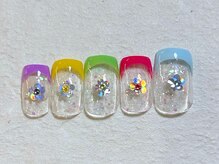 ネイルビート(NAIL BEAT)/カラフルフレンチネイル
