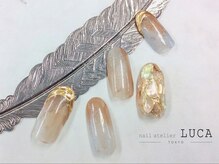 ネイルアトリエルカ(nail atelier LUCA)/W-117 初秋シェルミラーネイル