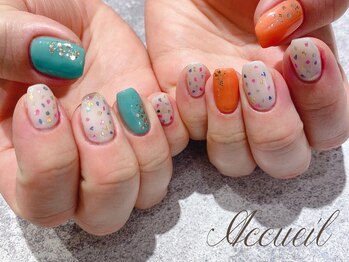 アクイユ 銀座店(ACCUEIL)/カラフルシェルネイル