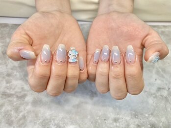 ネイル アイラッシュ 彩 熊谷店/チーク×キティちゃんパーツ